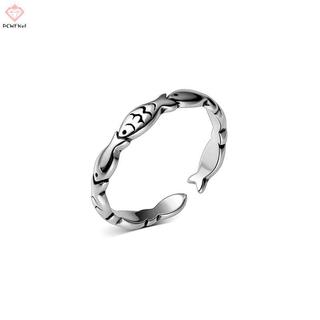 Nhẫn cá màu bạc cổ điển dành cho nữ - Quà tặng sáng tạo cho ngày lễ tình nhân, điều chỉnh size được