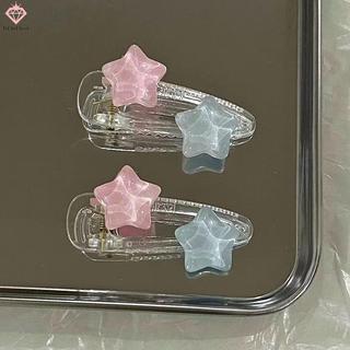 Kẹp Tóc Ngôi Sao Pentagram Màu Xanh Hồng Dễ Thương, Phụ Kiện Tóc Y2K Dành Cho Nữ Sinh Viên