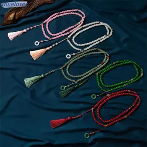 Choker phong cách dân tộc Trung Hoa với đá tự nhiên và hạt đính - Trang sức retro mới lạ