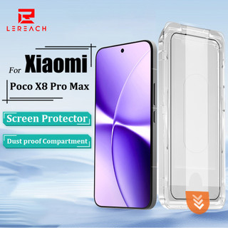 Kính cường lực Lereach cho Poco X8 Pro Max X8 Pro Bảo vệ màn hình Ngăn chống bụi Phim kính cường lực liên kết một giây
