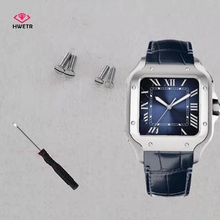HWETR Cho Santos Đồng Hồ Ốc Vít Santos100 Mặt Trước Vít Và Đáy Nắp Vít Nam Nữ Sửa Chữa Đồng Hồ Phần Đồng Hồ