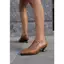 VNMZG34-39 Kích Thước Lớn Mũi Nhọn Hình Gót Chân Slip-On Sâu Miệng Đi Lại Da Đơn Bà Giày