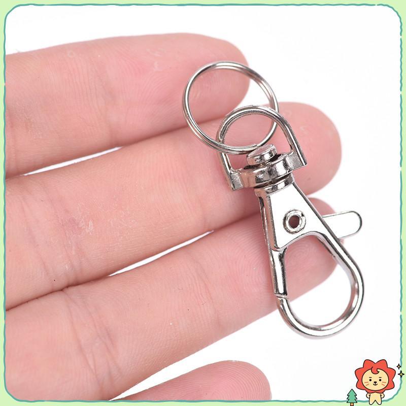 [Jielus] 10PC Bạc Xoay Kích Hoạt Kẹp Chụp Tôm Hùm Khóa Móc Túi Móc Chìa Khóa Móc Quà Tặng