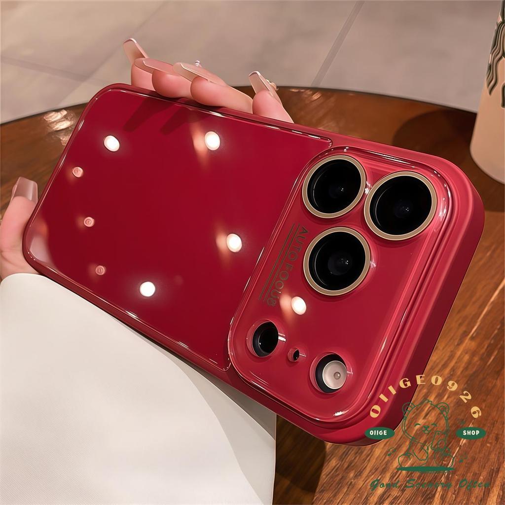 【 Ốp lưng iPhone17 】 Vỏ kính màu đỏ năm mới 2026 Vỏ điện thoại iphone17 Pro Max 16 15 14 13 cho vỏ iPhone Vỏ mềm silicon TPU chống sốc