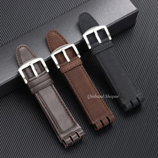 Vintage Mờ Chính Hãng Da Dây Đeo Đồng Hồ Cho Swatch YOS440 Core Bộ Sưu Tập YOS449 YOS401 YOS447 Dây Đeo Đồng Hồ Nam Nữ 23 Mm 26 Mm Dây Đeo Đồng Hồ Vòng Tay