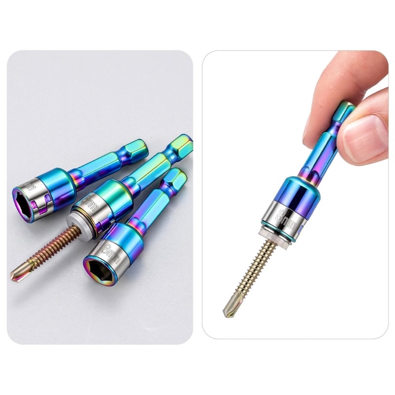 ZYARUKO 5 Chiếc Lục Giác Shank Ổ Cắm 8 Mm Giảm Tốc Tay Cờ Lê Adapter Cờ Lê Cờ Lê Máy Khoan Điện Bộ Chuyển Đổi Cho Hiệu Quả A