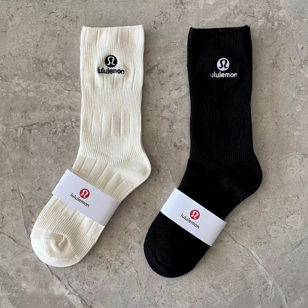 Tất ống dài nữ cotton nguyên chất cho thu đông, màu trơn phong cách INS