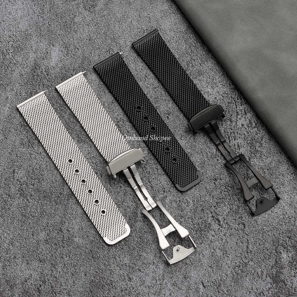 Dây đeo đồng hồ lưới thép không gỉ cho OMEGA Seamaster 150m 300m Phát hành nhanh Milanese Watchband 007 20mm 22mm Khóa bướm Vòng đeo tay đồng hồ cho nam nữ