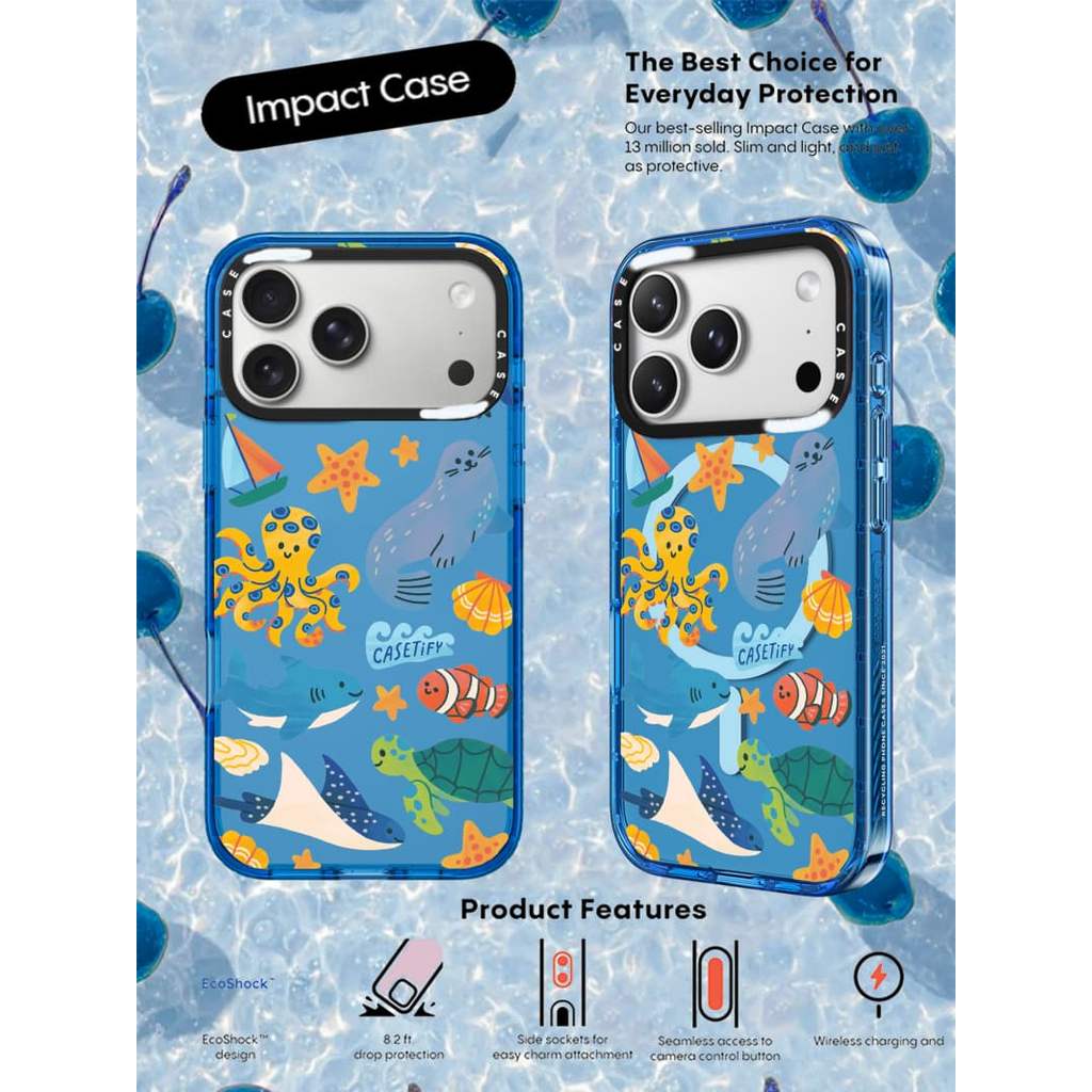 CASECASE X SeaWorld Ốp Lưng Bầu Trời Màu Xanh Trong Suốt Cứng Hút Từ Tính Tác Động Dành Cho Apple IPhone 12 13 14 15 16 17 Pro Max Air Plus Có Hộp