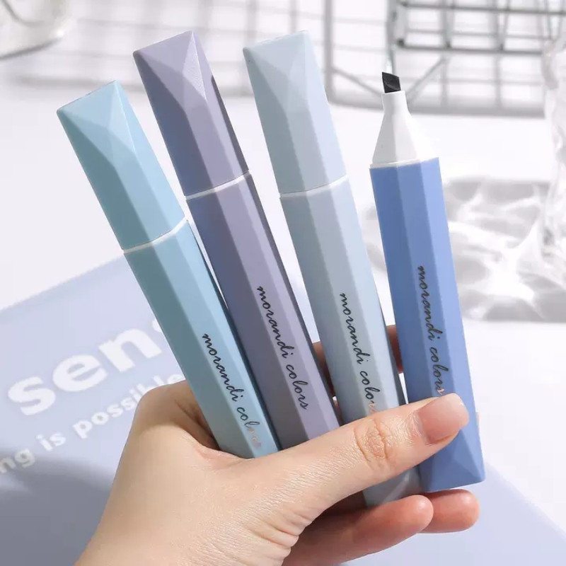 Bút highlight dạ quang pastel dịu nhẹ – Hộp 4 bút đánh dấu gradual dễ thương, lý tưởng cho học sinh ghi chú sáng tạo
