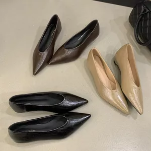 Giày Mũi Nhọn TT Nữ Giày Nêm Slip-On Giày Chuyên Nghiệp Không Mệt Mỏi Chân