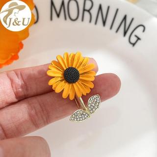 JU Huy hiệu pha lê sang trọng thiết kế hoa hướng dương thổ cẩm - Phụ kiện thời trang cho áo khoác văn phòng và tiệc cưới VN