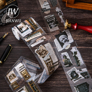 JIANWU Mảnh Ghi Chú Series Vintage Du Lịch Phim Phong Cảnh Chất Liệu Cắt Dán Thêu Sò PET Băng Sáng Tạo Tạp Chí Văn Phòng Phẩm