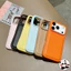 Ốp Điện Thoại Da PU Bulge Cho iPhone 14 Plus 13 12 Mini 11 Pro Max 14ProMax 14Plus 13ProMax 12ProMax Ốp Lưng Màu Kẹo Dễ Thương Đơn Giản Lớn Lên Chống Rơi Vỏ Mềm