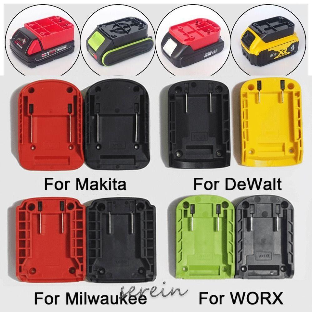 Bộ chuyển đổi SEREIN DIY, Đầu nối pin di động bền bỉ, Đế giữ ABS cho pin Lithium Makita / DeWalt / WORX / Milwaukee 18V