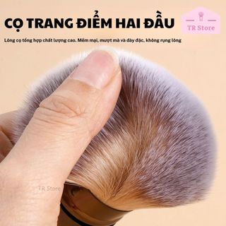 Cọ Má Hồng MAANGE Vỏ Nhôm Sang Trọng - Cọ Phủ Phấn Mini Rút Gọn Lông Siêu Mịn (Kèm Nắp)