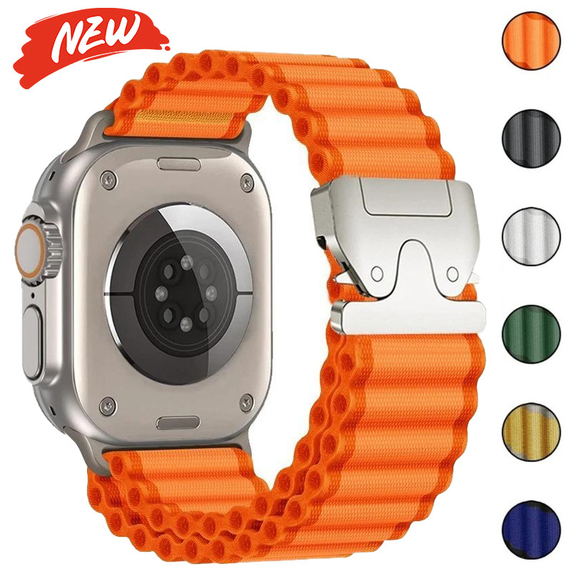 Dây đeo Nylon cho Apple Watch Series11 / 10 46mm 42mm Ultra3 / 2 / 1 49mm 45mm 44mm 42mm 41mm 40mm 9 8 7 6 SE 5 4