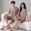 Cặp Đôi Bộ Đồ Ngủ Nữ Ngắn Tay Quần Short Ice Silk Thoáng Mát Mùa Hè Loungewear Một Nam Một Nữ Modal Phù Hợp Với