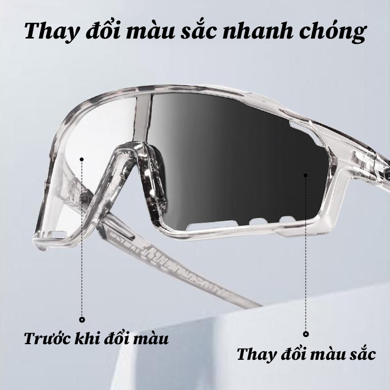 Kính Thể Thao Đổi Màu Thông Minh - Chống UV400, Chống Bụi Toàn Diện - Cho Đi Xe Đạp, Chạy Bộ v.v.
