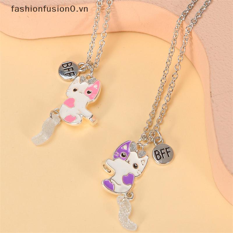 [FHF] 2 Cái / bộ Dây Chuyền Hình Mèo Hoạt Hình Bạn Bè Thân Nhất Nelace BFF Tình Bạn Trẻ Em Món Quà Trang Sức Cho Bé Gái MỚI
