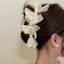 Thời Trang Hàn Quốc - Kẹp Tóc Ngọc Trai Lưới và Nơ cho Bé Gái