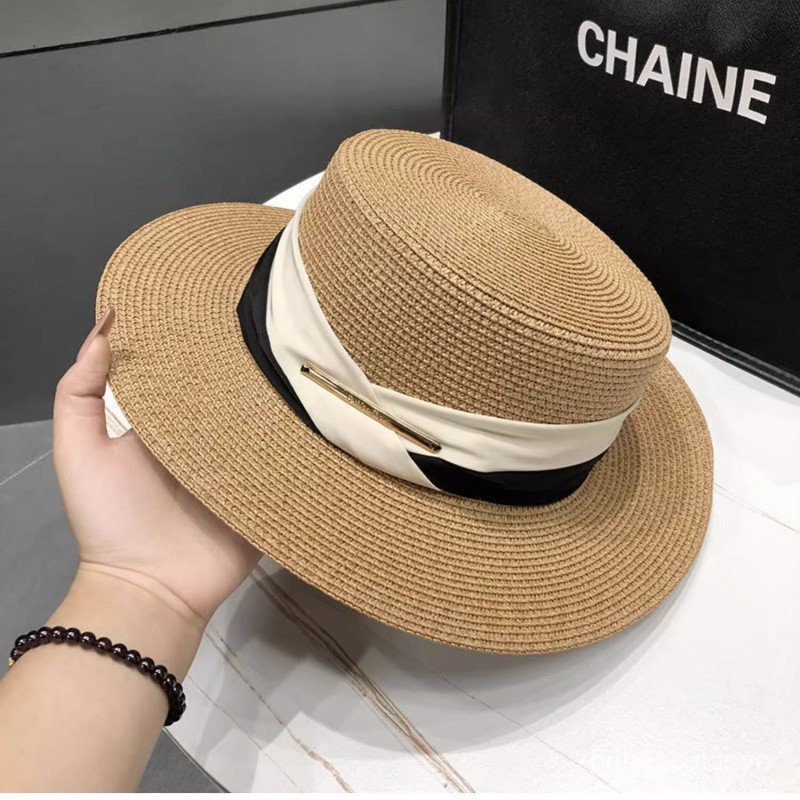 Mũ mùa hè nữ kiểu Anh mới Mũ chống nắng thanh lịch nhẹ sang trọng Mũ mát mẻ ngoài trời chống nắng Mũ rơm