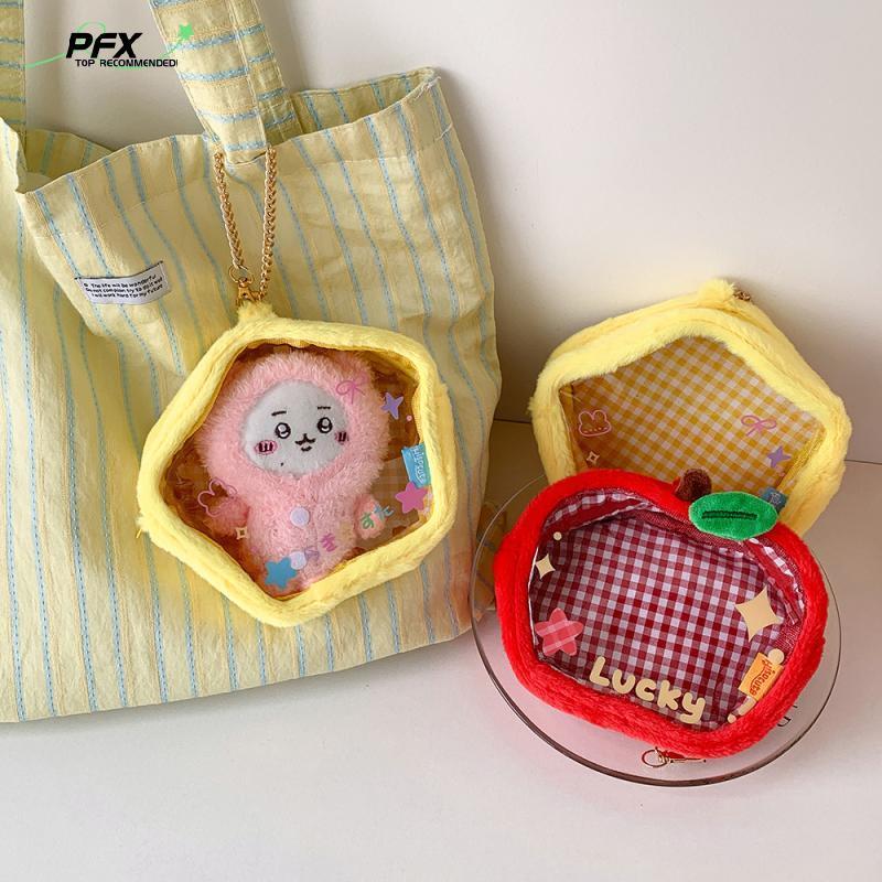 PFX Mini Star Plush Itabag - Ví đựng tiền xu trong suốt dễ thương & Ví móc khóa rỗng