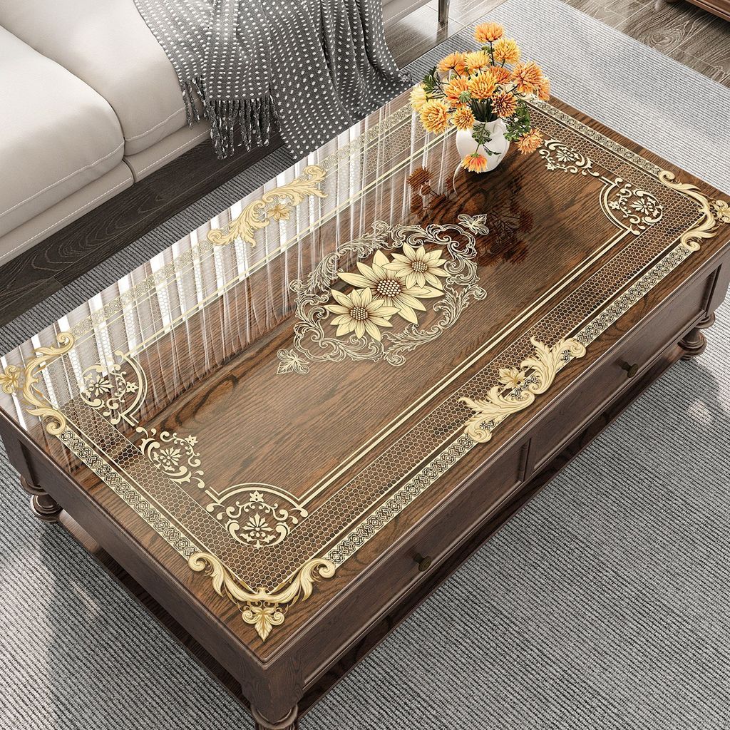 Phong Cách Châu Âu Ren Bàn Cà Phê Thảm Chống Thấm Nước Khăn Trải Bàn Chống Dầu Ánh Sáng Sang Trọng Cảm Giác Cao Cấp 2025 Phong Cách Mới Hộ Gia Đình Phòng Khách Thảm Bảo Vệ Bàn