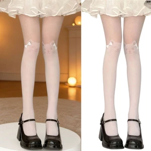 XGB Nữ Ngọt Ngào Nơ Giọng Sheer Opaque Quần Mèo Thanh Lịch In Hình Mock Đùi Vớ Có Họa Tiết Quần Legging