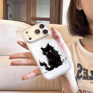 Lông xù mèo đen cho 16 trường hợp iPhone 17Air Space Case 14 13 11Pro