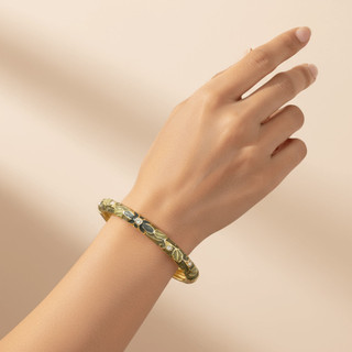 Lắc Tay Cloisonné Men Hoa Lớn, Phong Cách Truyền Thống Trung Quốc Boho - Thời Trang Và Quà Tặng