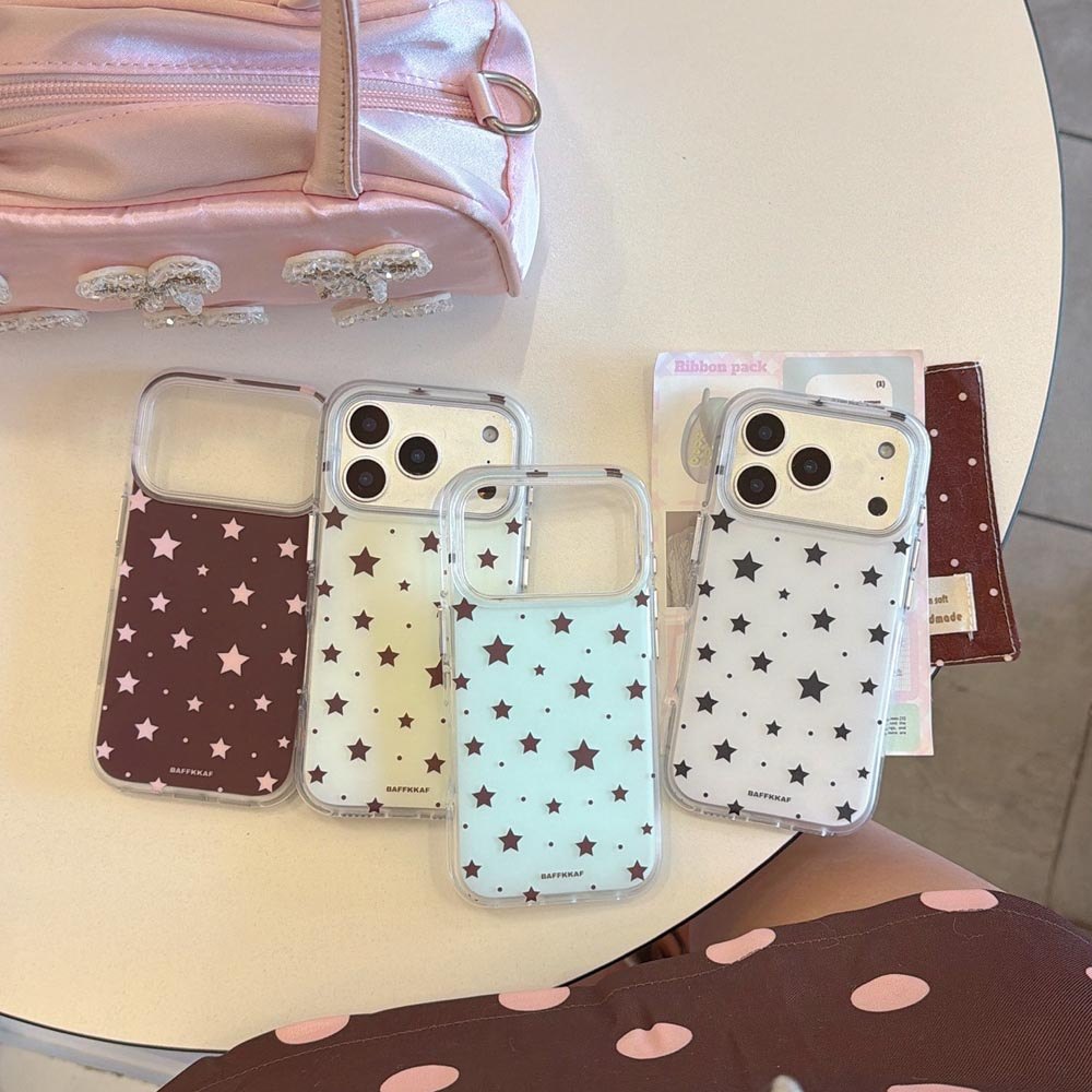 Ốp Lưng Cứng Tương Thích Với iPhone 13 14 14Pro 14ProMax 15 15Pro 15ProMax 16 16Pro 16ProMax 17 17Pro 17ProMax Ốp Họa Tiết Điểm Sóng Ngôi Sao