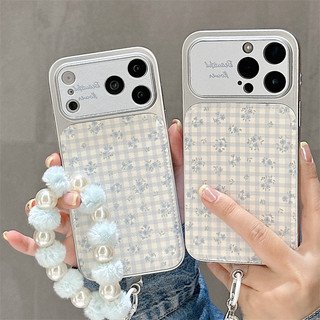 Kẻ Sọc Hoa + Vòng Tay Cho iphone17 17promax 16promax 15promax 14 / 13 / 15 / 16pro iphone13 Vỏ TPU iphone mới chống bụi