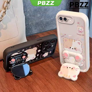 Ốp Lưng PBZZ Cho iphone 7 5s 5 6 8 6s plus 6P 7P 8P se 2 ipnone se Vỏ Điện Thoại Vỏ Mềm Thiết Kế Mới Thẩm Mỹ Gương Trang Điểm Mèo Dễ Thương Có Giá Đỡ & Dây Buộc Cho Bé Trai Đen JTDMZ