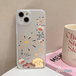 Lucky Pháo Hoa Chó Mờ Ốp Lưng Cho Honor 500 400 300 Ultra 200 100 90 Lite 80 GT 70 60 50 30 GT Pro Power 2 Win RT 5G 4G Cover Hàn Quốc Mềm Mại Dễ Thương Trong Suốt Trắng Tối Giản