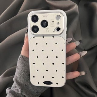 Chấm bi đen đơn giản phong cách Hàn Quốc Thích hợp cho iPhone17PROMAX Vỏ điện thoại 16pro / 15 / 14 / 13 / 1226.3.16