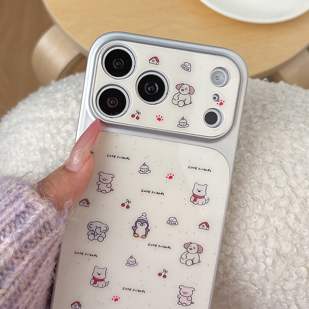 Ốp điện thoại mạ chó Penguin cho iPhone 17 Pro Max 16 15 14 Vỏ bảo vệ chống sốc