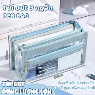 Túi Đựng Bút Học Sinh Trong Suốt, Nhiều Ngăn, Đơn Giản Và Nhiều Màu Sắc Đẹp Mắt