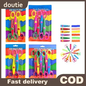 Doutie 6 Cái / bộ Kéo Họa Tiết Sóng Máy Cắt Giấy DIY Dụng Cụ Handmade Giấy Thủ Công Kawaii Thẻ Ảnh Kéo Trẻ Em Quà Tặng Đồ Dùng Văn Phòng VN