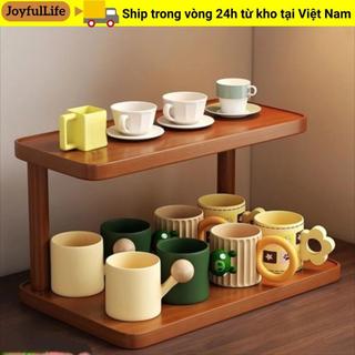 Giá để đồ để bàn JOYFULLIFE, Kệ đồ ăn đa năng bằng gỗ, Giá đỡ để bàn bền có thể lưu trữ Mini Phụ kiện gia đình