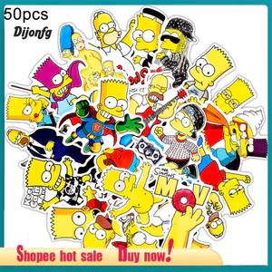 Bộ 50 Hoạt Hình Simpon PVC Chống Thấm Nước Hành Lý Ván Trượt Laptop Graffiti Dán