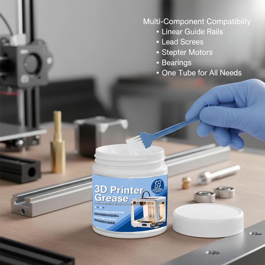 Mỡ Máy In 3D 100g Dầu Bôi Trơn Bánh Răng Có Bàn Chải Cho Tuyến Tính Hướng Dẫn Đường Sắt Máy Làm Việc Phụ Tùng Ô Tô mueadsyvn