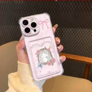 Dành Cho IPhone 17 16 15 14 13 12 11 Pro Max X XR XS Max 7 8 Plus Hoa thỏ thẻ túi điện thoại trường hợp mềm trường hợp