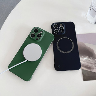 Dành Cho Ốp Sạc Không Dây Cho iPhone 15 ProMax 14 13 12 11 Pro XS Max XR X 8 Plus SE 2020 Vỏ Nhựa Không Khung K01