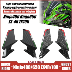 DÀNH CHO KAWASAKI Ninja 400 650 ZX4R ZX10R Xe Máy Cánh Gương Gấp Phía Sau Gương CNC Nhôm Thể Thao Gương Có Thể Điều Chỉnh