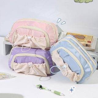 Túi đựng bút WEAVELYF, Bút chì dây rút năm lớp, Quà tặng tổ chức văn phòng phẩm có dây kéo dung tích lớn thời trang