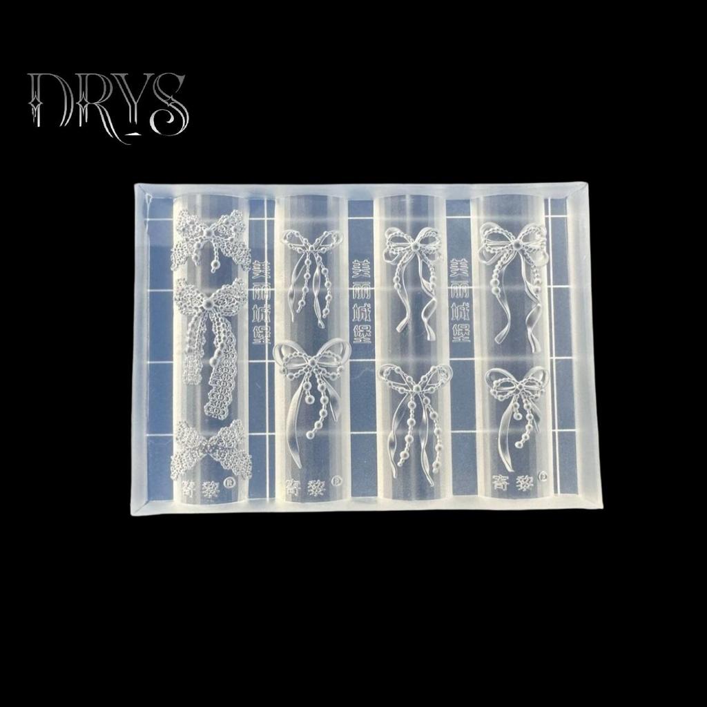(TFT) Nơ 3D Khuôn Làm Móng Silicon Hoa Ngọt Ngào Trái Tim Ren Móng Tay Trong Suốt Mẫu DIY Nail Art Trang Trí Dụng Cụ Thiết Kế Làm Móng Tay MỚI