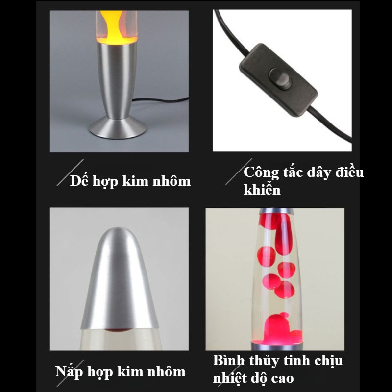 đèn lava lamp đối lưu giọt dầu trang trí cao cấp, chất liệu kim loại ,đèn trang trí phòng ngủ, đèn trang trí góc học tập