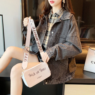 Áo khoác denim nữ dáng rộng phong cách Hàn Quốc, dáng lửng, phong cách thời thượng, mẫu áo đang được ưa chuộng