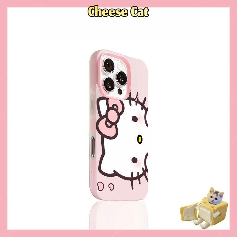 Kitty tim hồng Vỏ điện thoại dành cho iPhone 14 15 16 13 12 11 Pro Max Xs Max XR 17 Air Ốp điện thoại màu hồng dễ thương